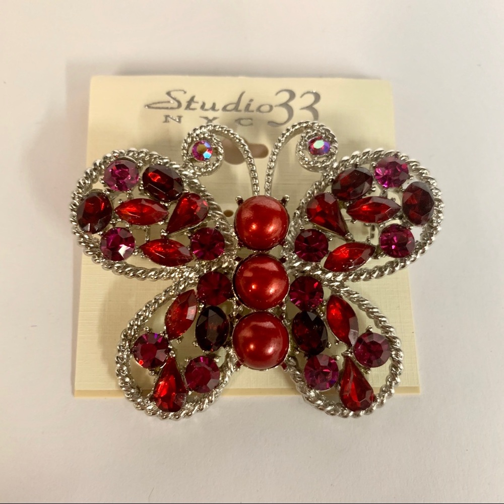 Butterfly Stone Brooch